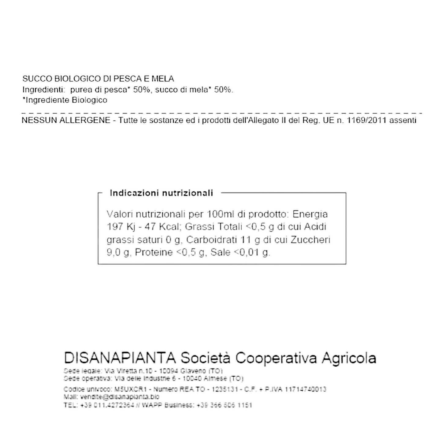 SUCCO BIOLOGICO PESCA DISANAPIANTA