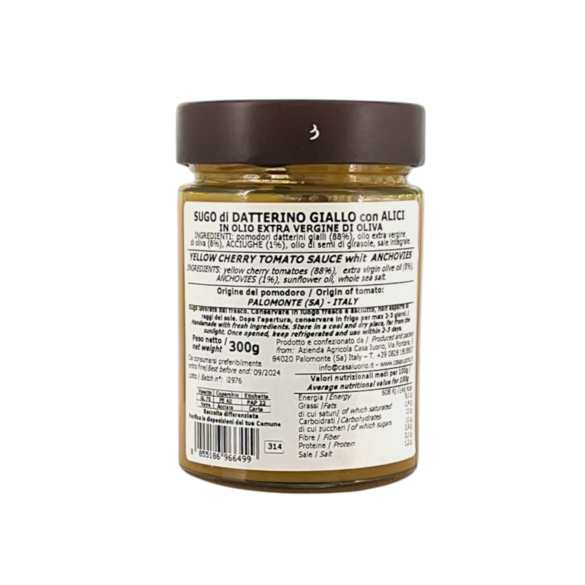 YELLOW DATTERINI SAUCE WITH ANCHOVIES CASA IUORIO