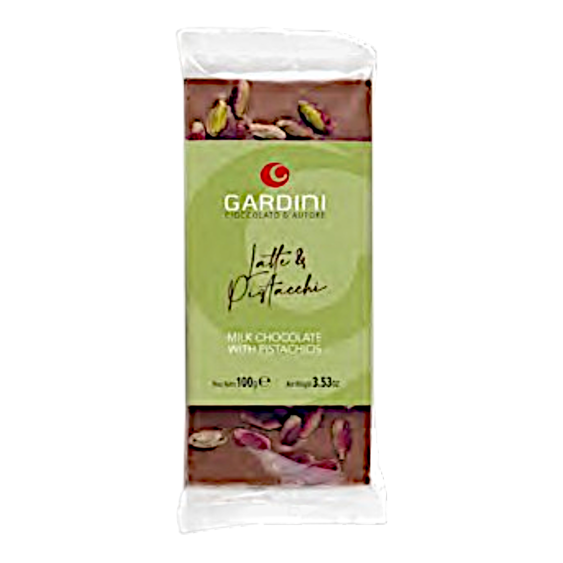 GARDINI MILK BAR 32% COCOA WITH SICILY PISTACHIOS