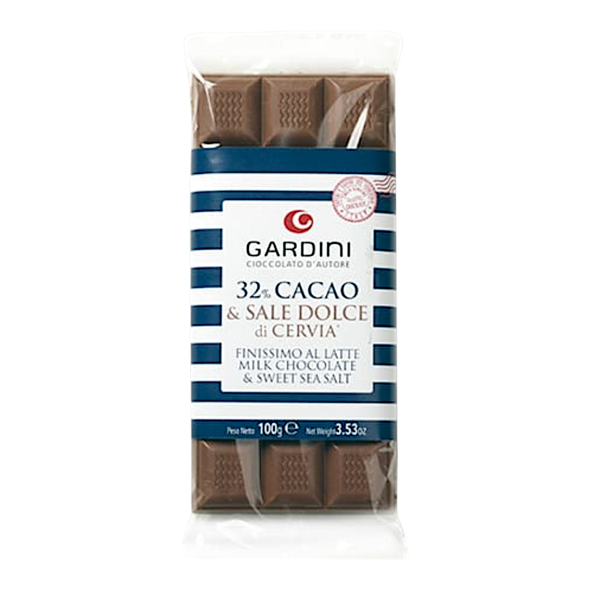 32% MILK CHOCOLATE BAR WITH SWEET SALT FROM CERVIA GARDINI