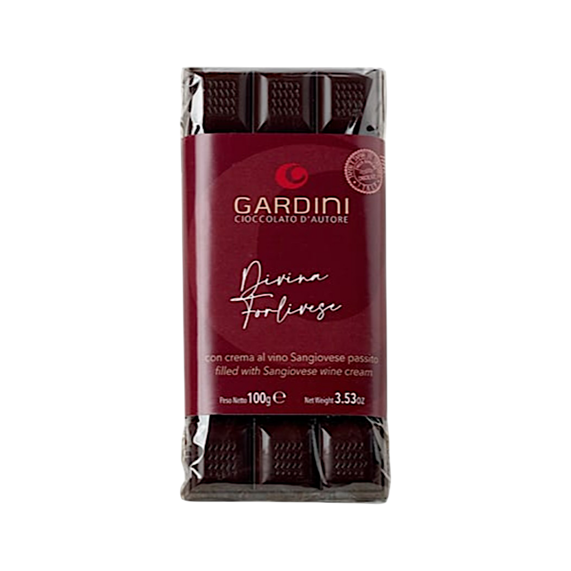 BAR WITH SANGIOVESE RED WINE CREAM FROM OVERRIPE GARDINI GRAPES