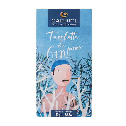 TAVOLETTA DI CIOCCOLATO FONDENTE CON CREMA DI CIOCCOLATO AL “GIN PRIMO” GARDINI