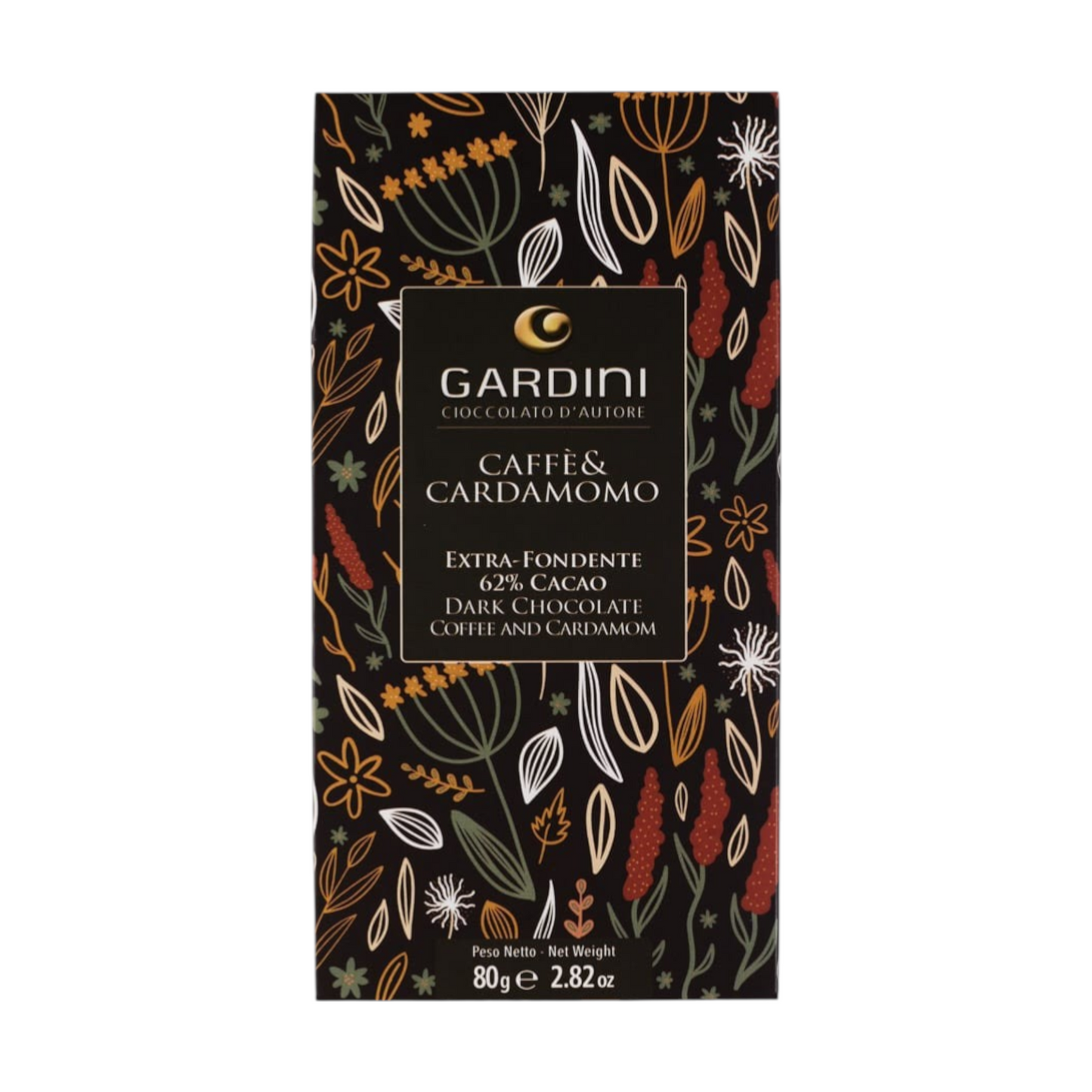 EXTRA-DARK BAR 62% COCOA WITH COFFEE AND CARDAMOM GARDINI