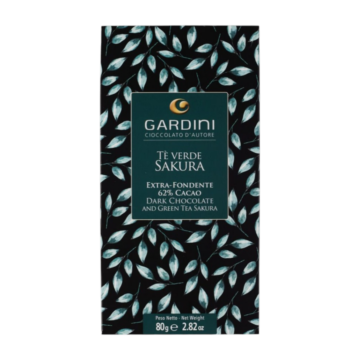 EXTRA-DARK BAR 62% COCOA WITH SAKURA GARDINI GREEN TEA