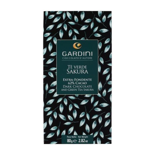 EXTRA-DARK BAR 62% COCOA WITH SAKURA GARDINI GREEN TEA