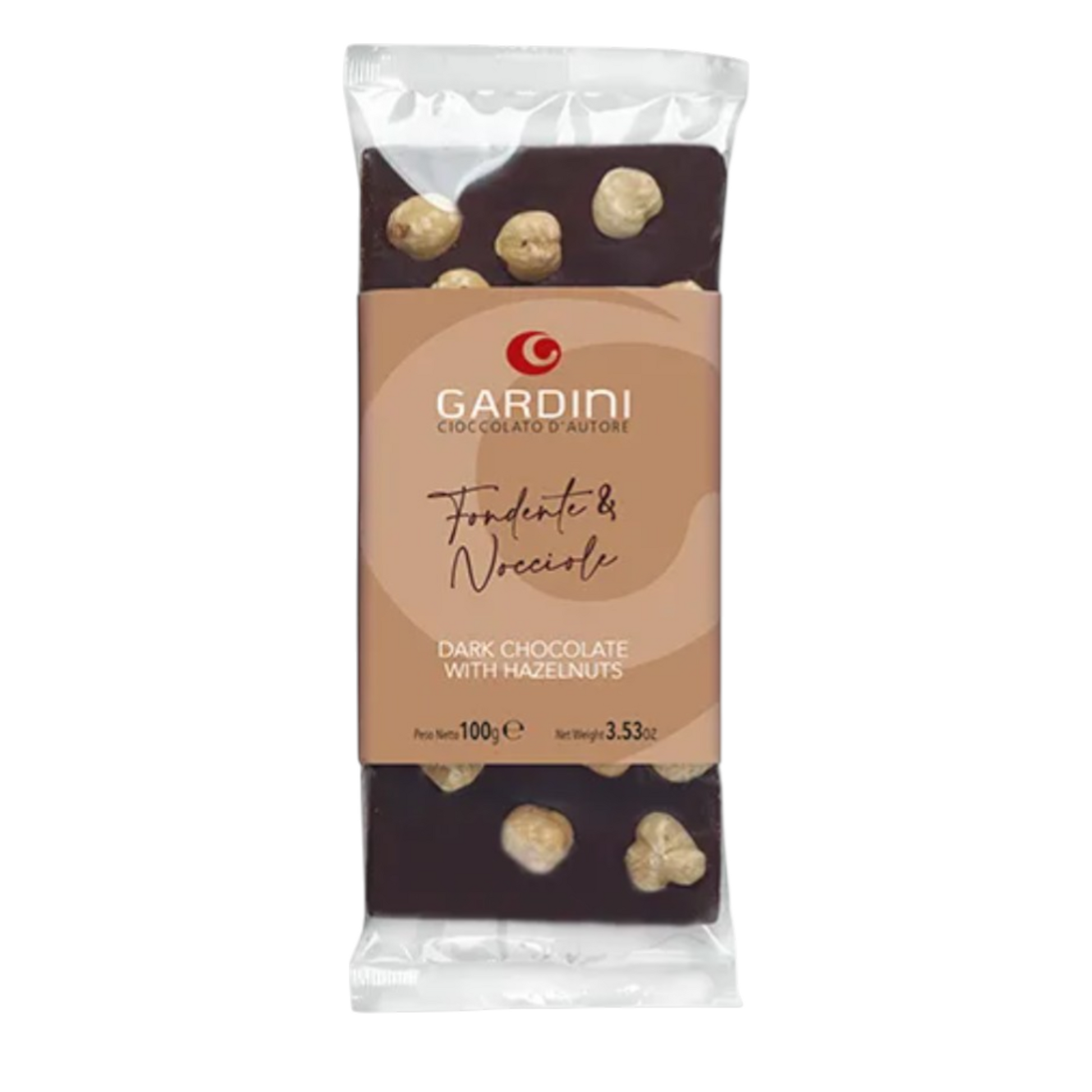 DARK BAR 62% COCOA WITH HAZELNUTS FROM PIEDMONT GARDINI