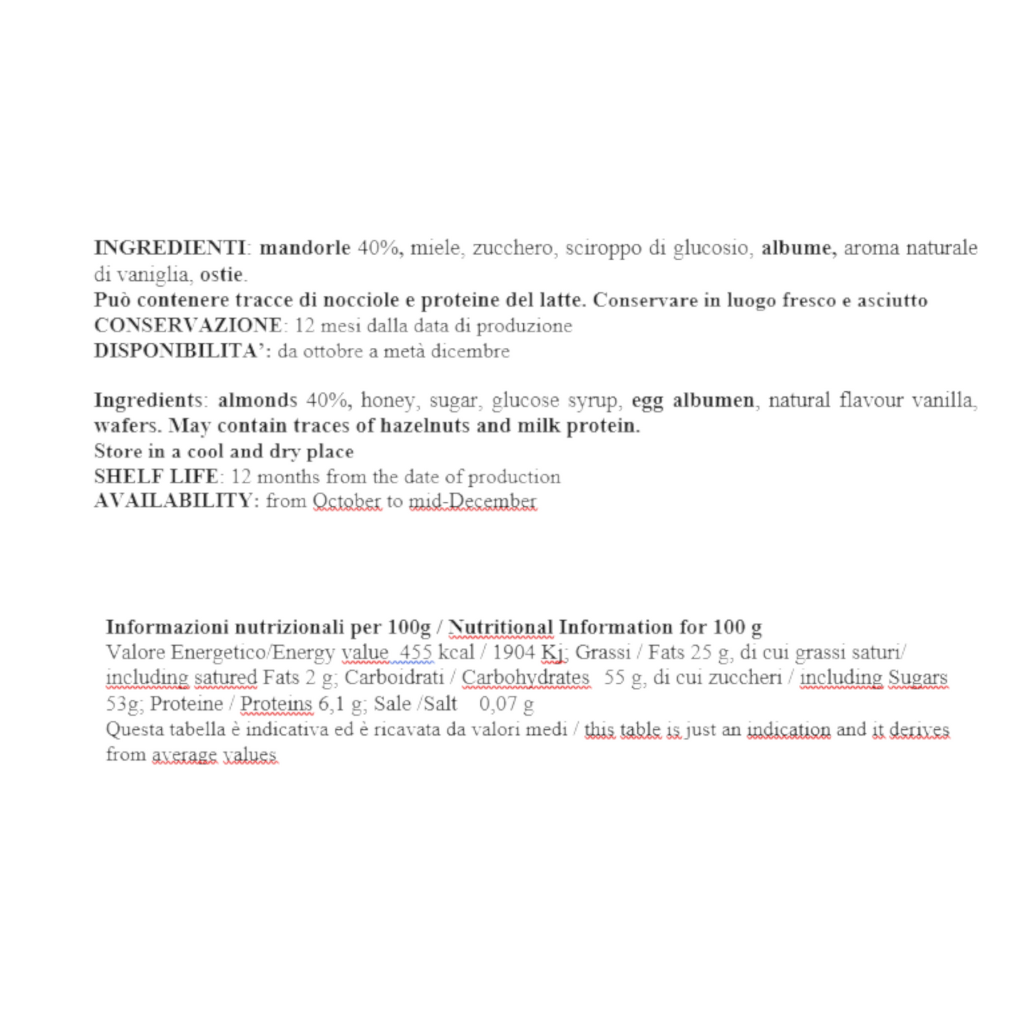 GARDINI SOFT NOUGAT WITH PEELED ALMONDS