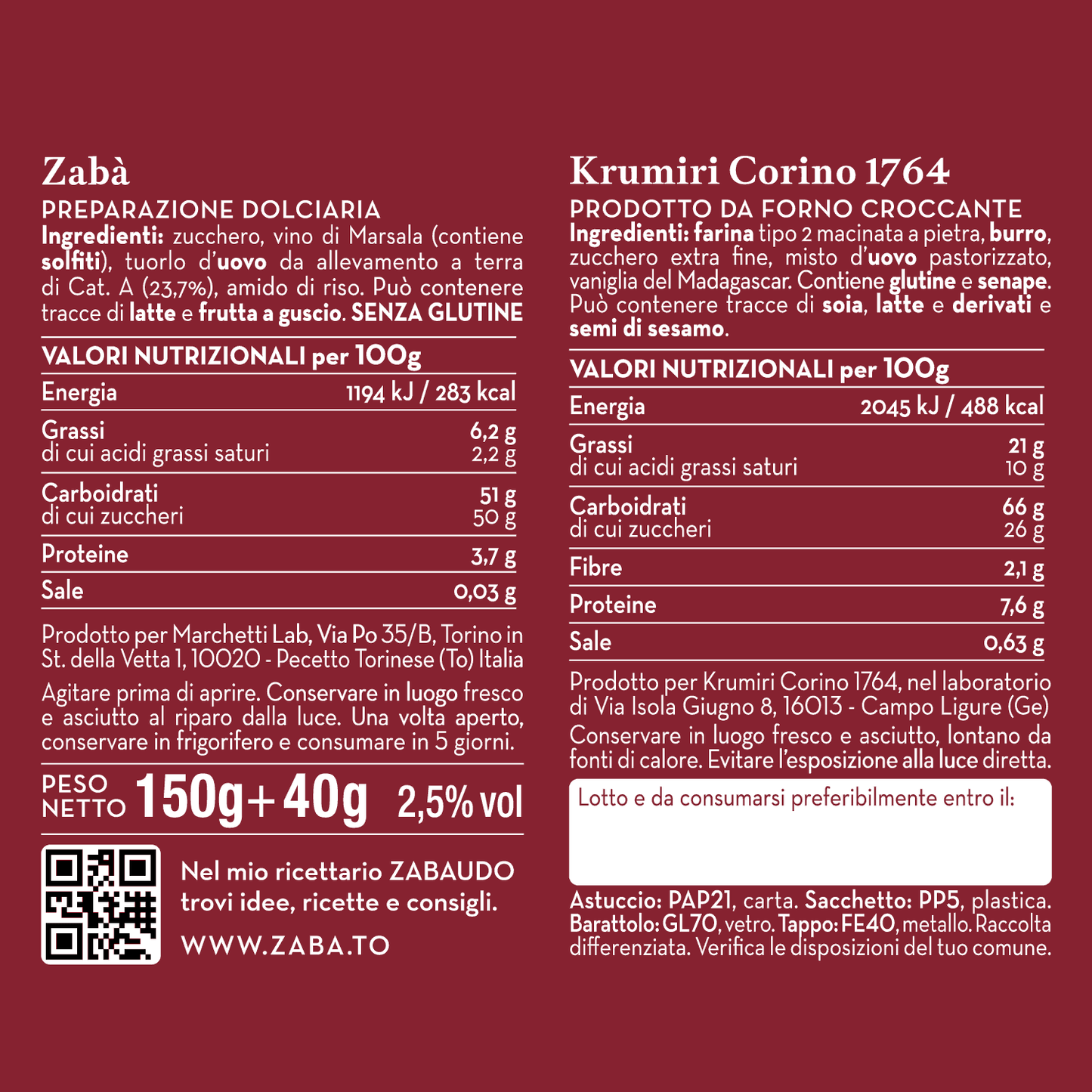 ZABAIONE CON KRUMIRI CORINO ALBERTO MARCHETTI